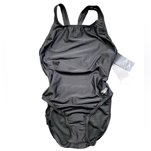SPEEDO PRO-LT 10/36 black one piece racer back swim training swimsuit NWT - Picture 2 of 7